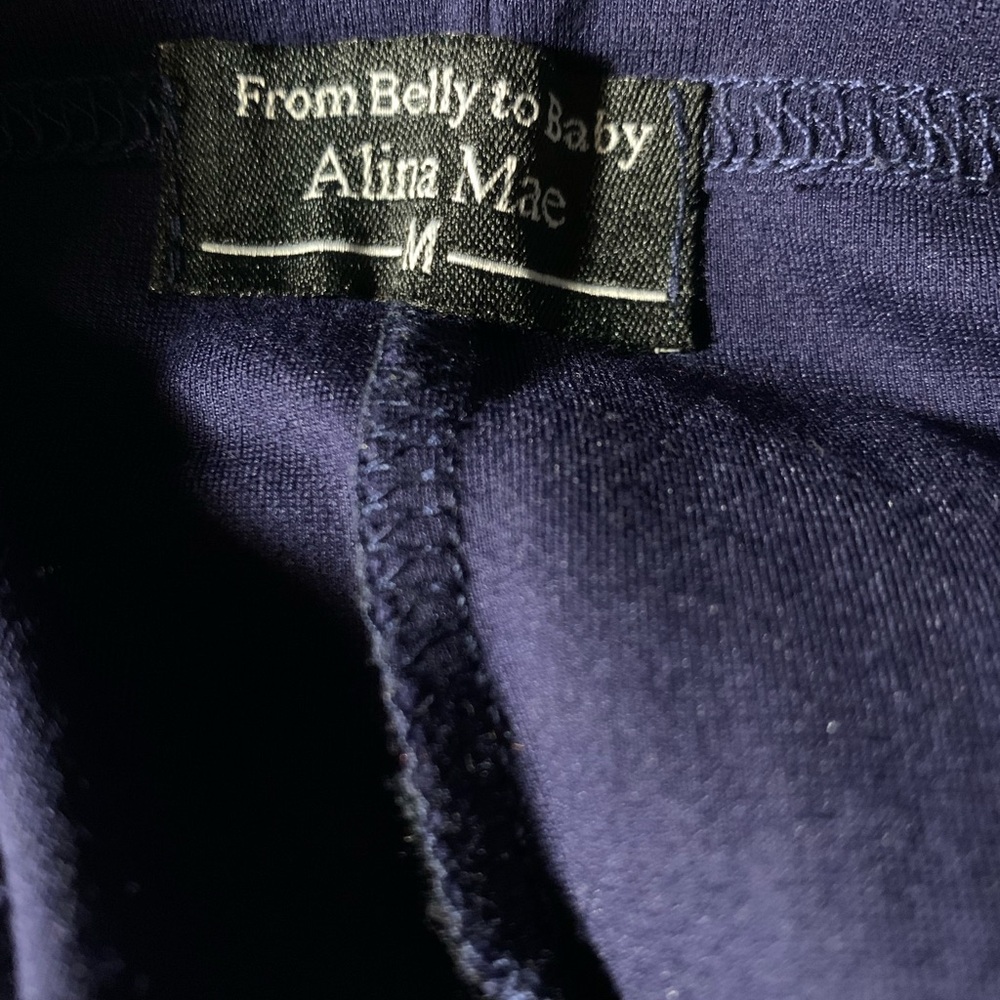 Euc Maternity Alina Mae From Baby To Belly Navy Taper Pants- Size M- View 4